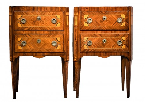 Paire de petite commode Louis XVI - Italie XVIIIe